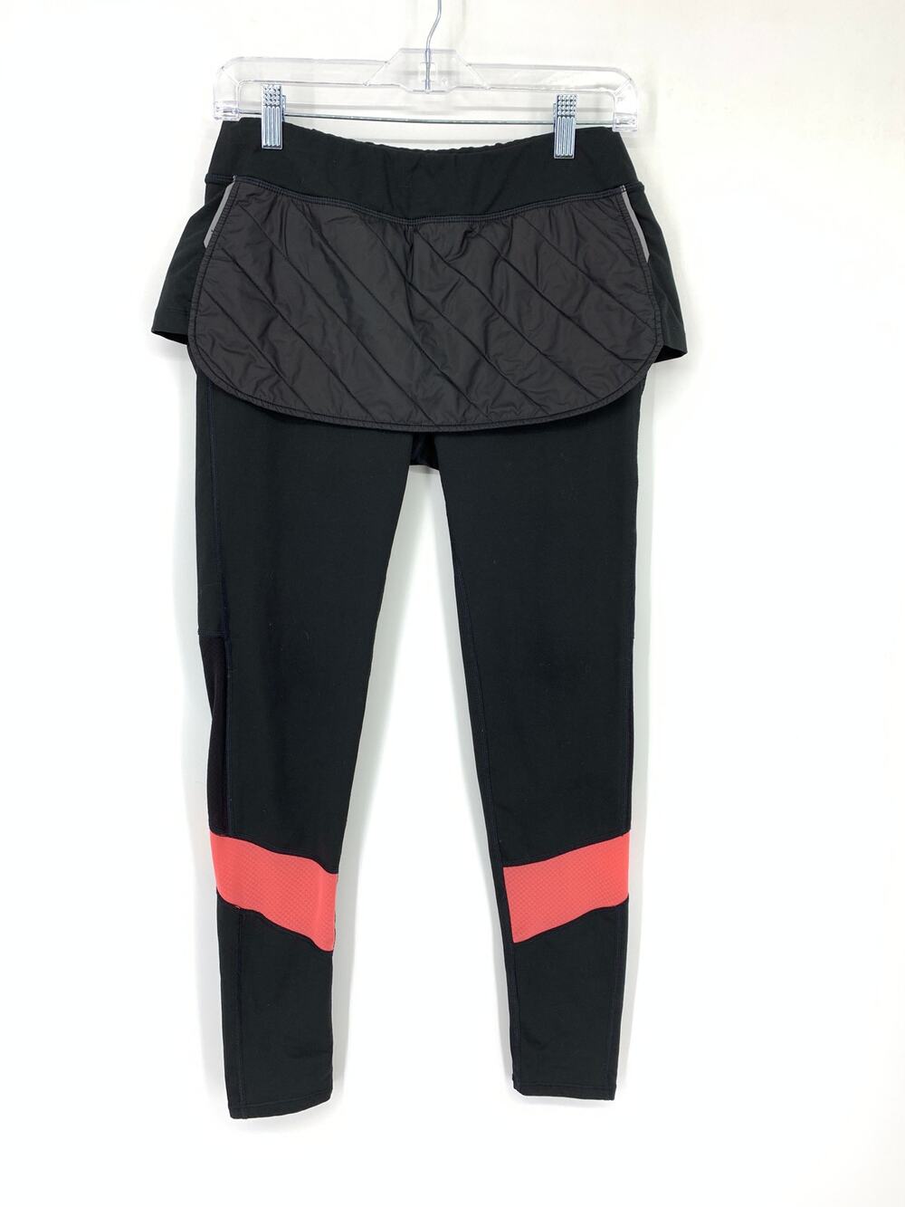 Lucy Tech Leggings Women's Size S Athletic Quilted Skirted Stretch Black Pink